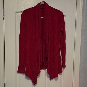 Women's Red Open Front Cardigan